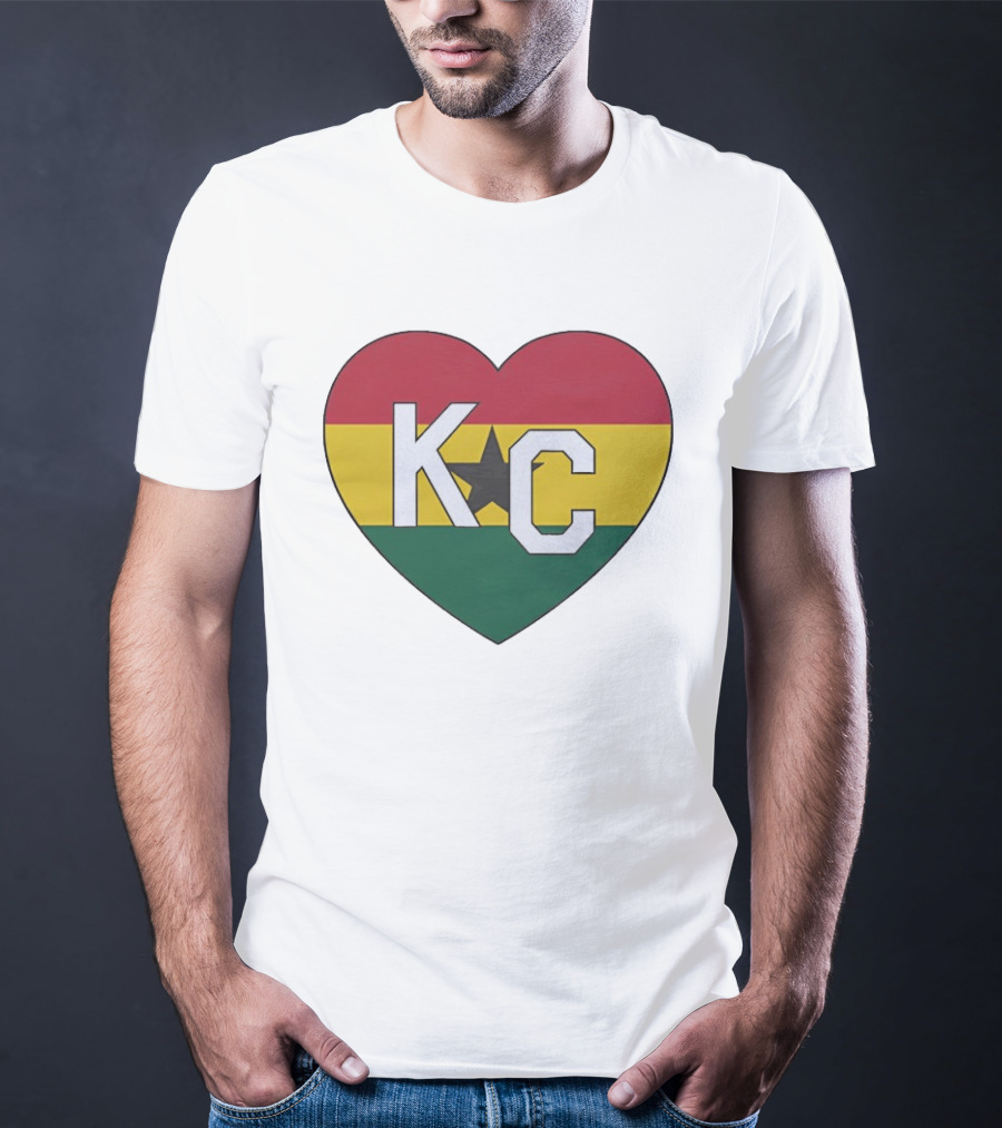 Ghana Flag Colors KC Heart T-Shirt