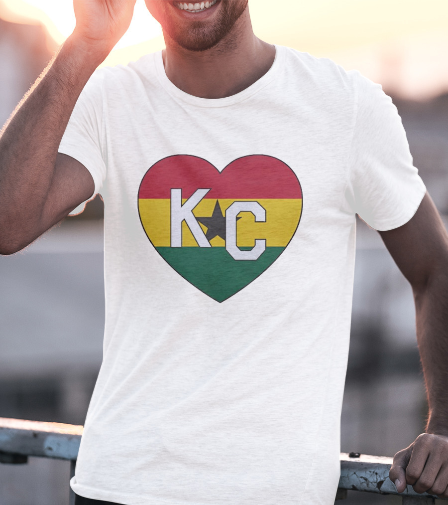 Ghana Flag Colors KC Heart T-Shirt