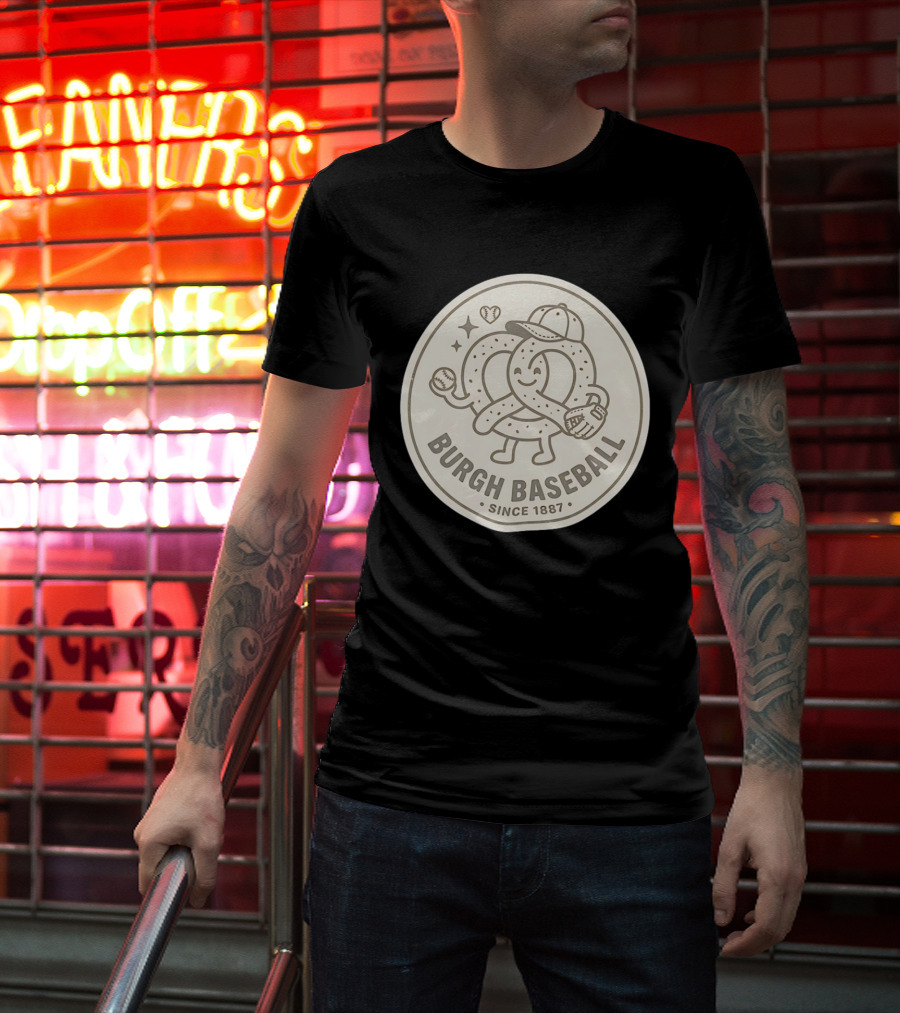 Burgh Baseball Since 1887 Pittsburgh Pretzel Softball Cap T-Shirt