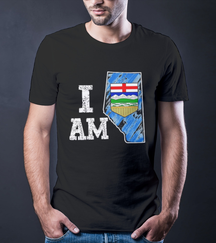 I Am Alberta Canada Province Emblem And Flag Pride T-Shirt