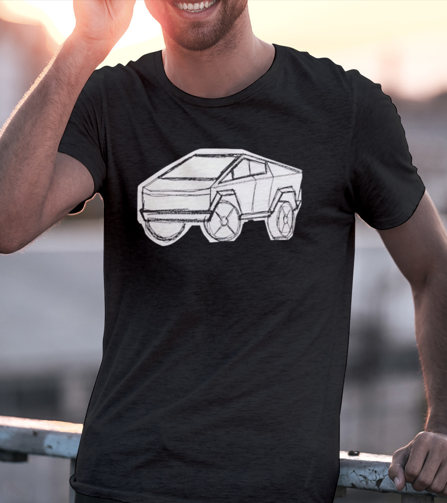Tesla Cybertruck Electric Vehicle Cyber Sketch T-Shirt