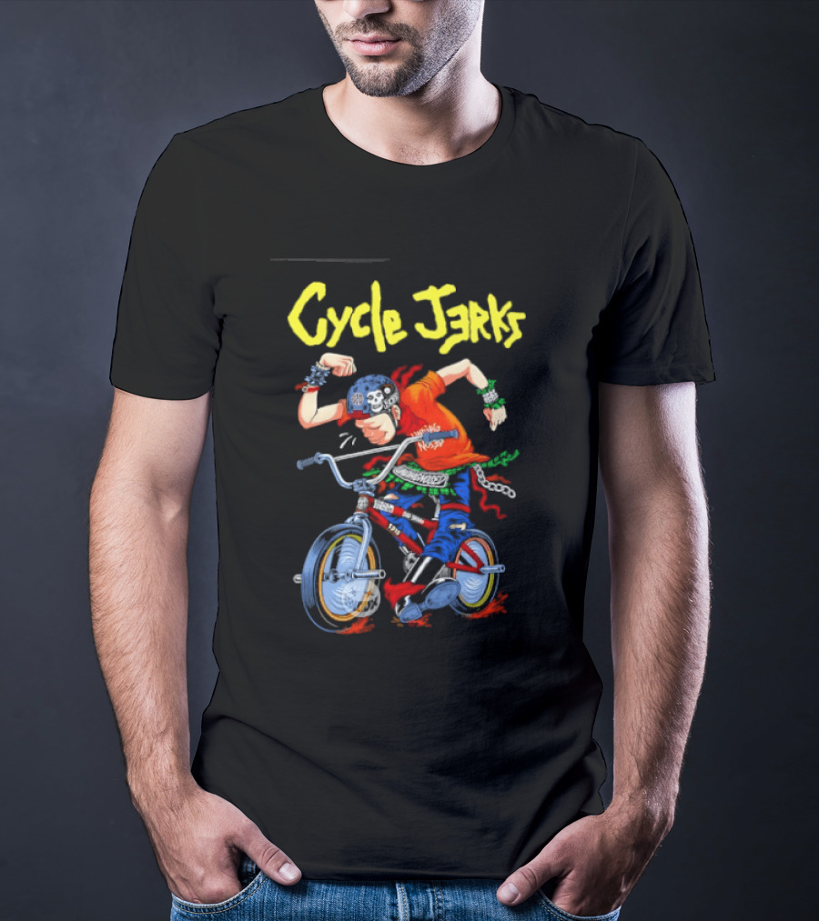 Cycle Jerks Undiagnosed Black Flag Bad Brains Bad Religion NOFX Biking Adventure T-Shirt
