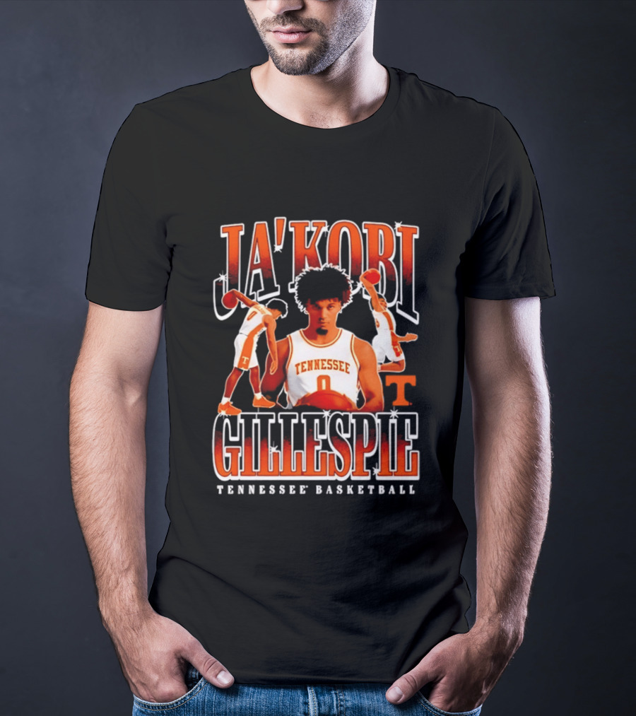 Ja'Kobi Gillespie Tennessee Volunteers Basketball Player Number 0 T-Shirt