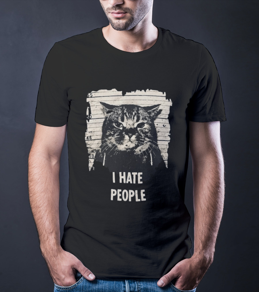 Jeff Satur I Hate People Cat Shot T-Shirt