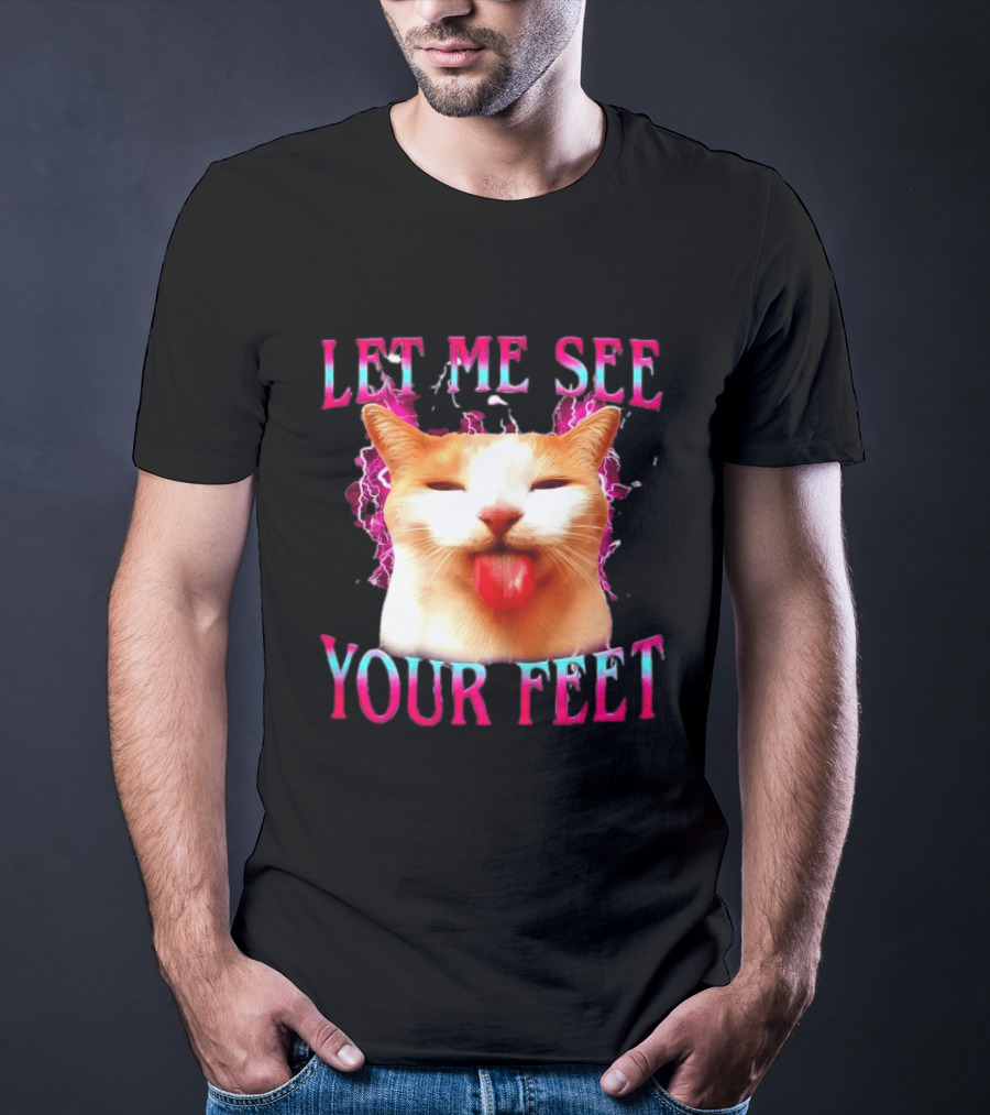 Let Me See Your Feet Cat Blep Lightning T-Shirt