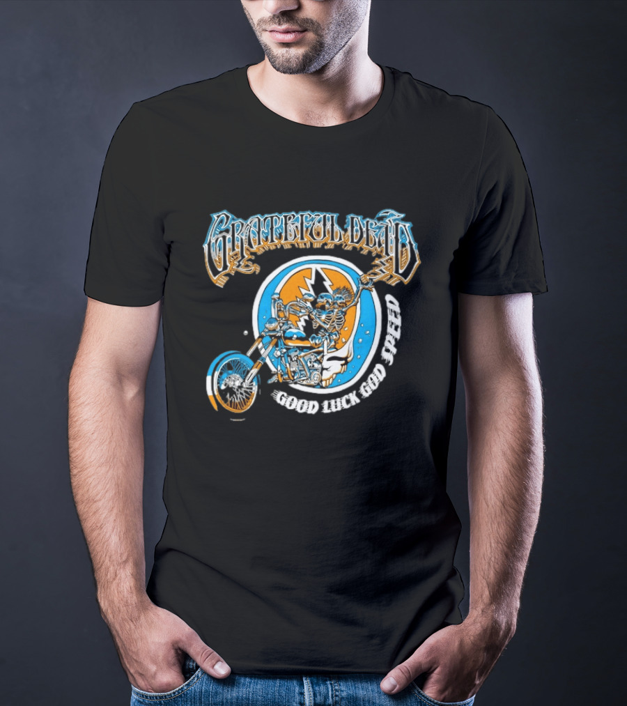 Grateful Dead Skeleton Biker Good Luck God Speed T-Shirt