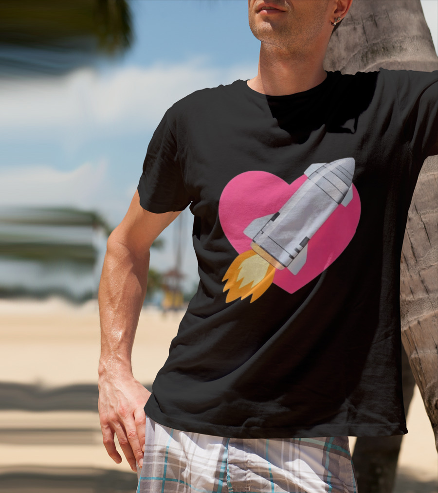 Merger Rocket Heart Space Love Launch T-Shirt