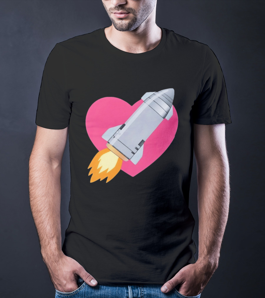Merger Rocket Heart Space Love Launch T-Shirt