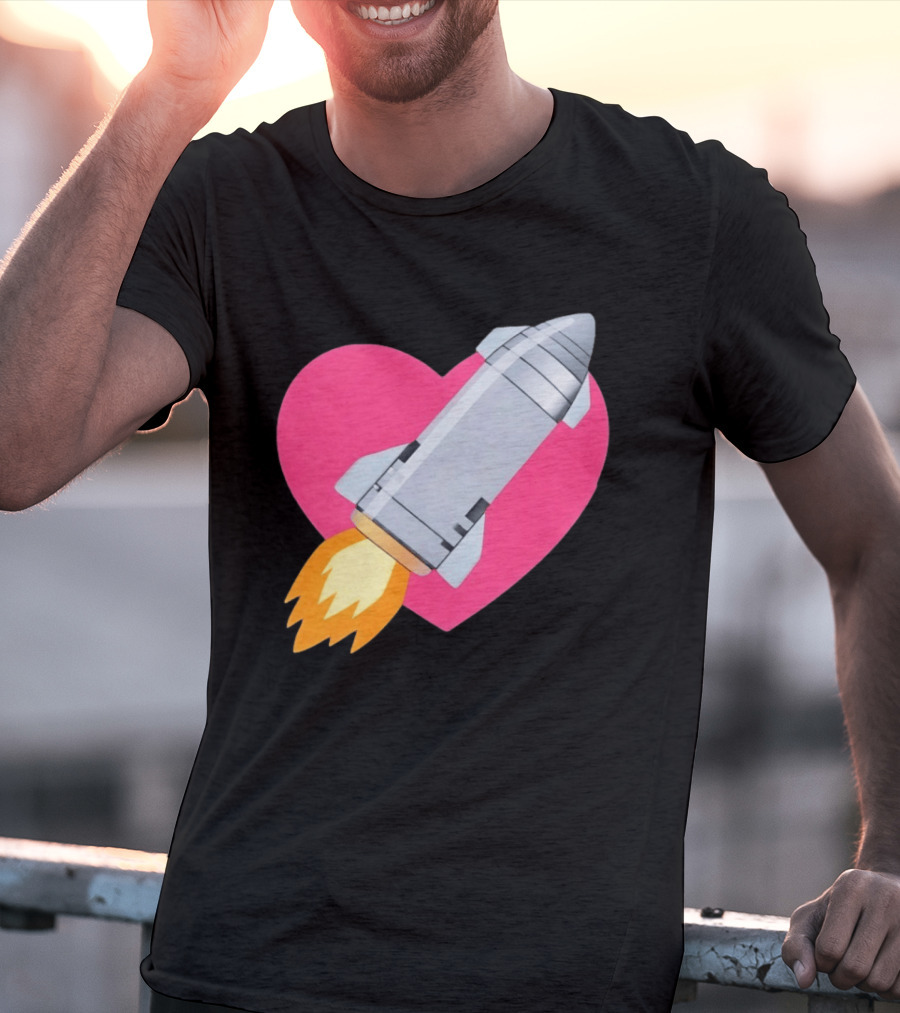 Merger Rocket Heart Space Love Launch T-Shirt