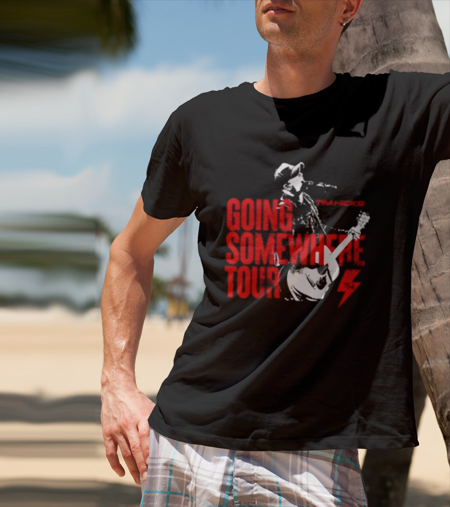 Tim Hicks Going Somewhere Tour Guitar Lightning Bolt T-Shirt