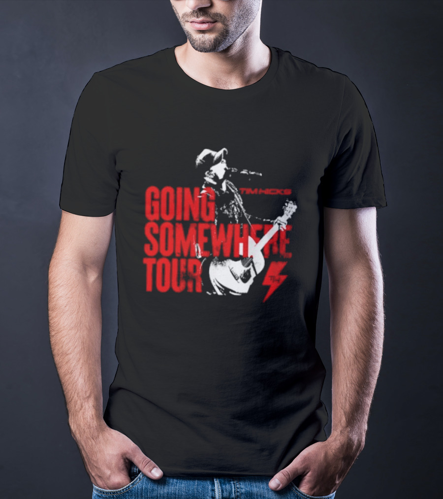 Tim Hicks Going Somewhere Tour Guitar Lightning Bolt T-Shirt