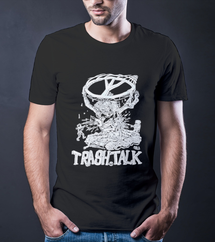 Trash Talk Tank War Hardcore Punk Skater And Tank Collision T-Shirt