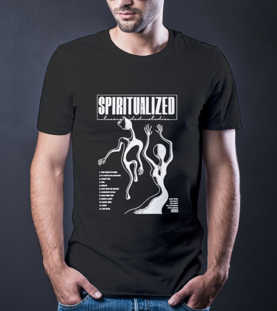 Spiritualized Lazer Guided Melodies 1992 Minimalist Music Tracklist T-Shirt