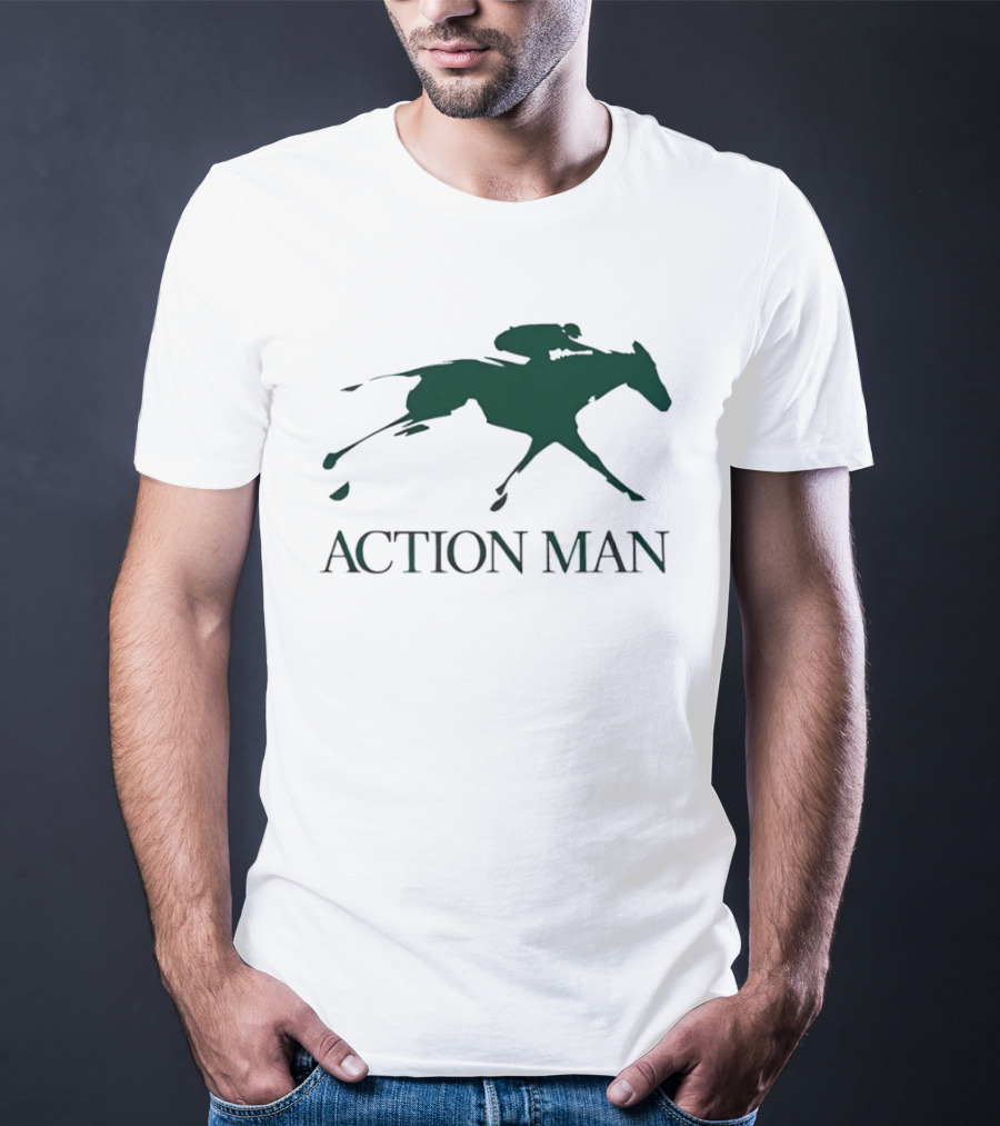 ACTION MAN Horse Racing Iconic Athlete Equestrian Speed T-Shirt