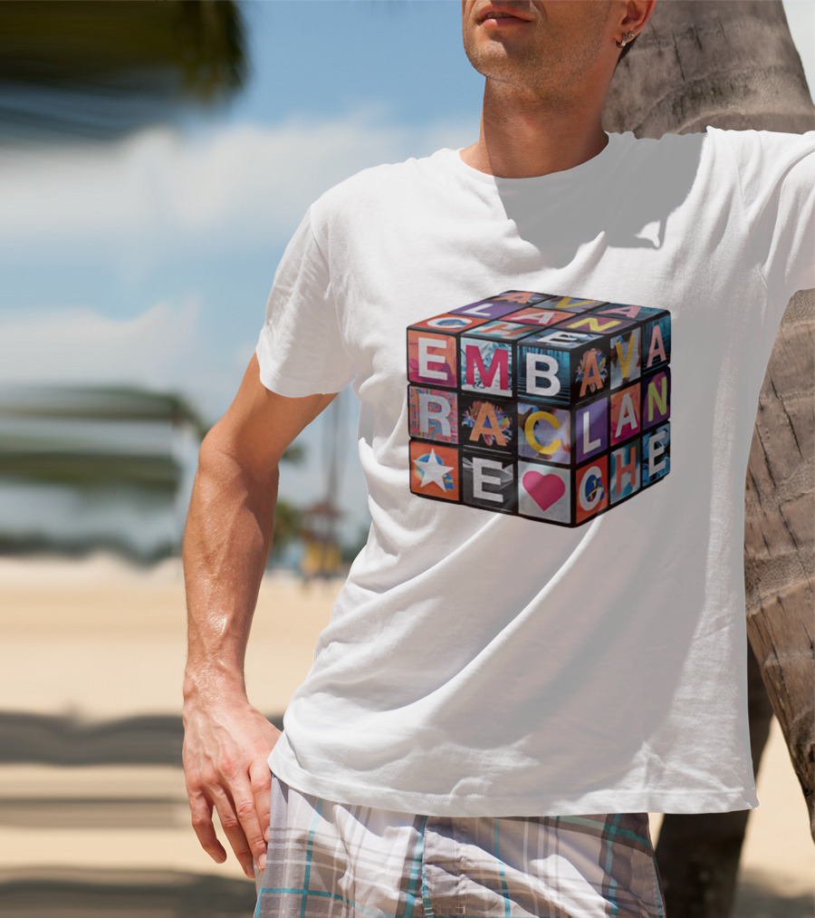Avalanche Embrace Rubiks Cube Heart Star Colorful Letters T-Shirt