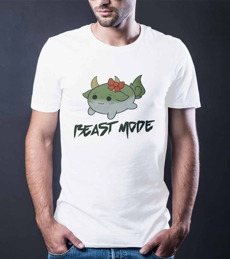 Beast Mode Cute Mythical Creature With Red Bow T-Shirt