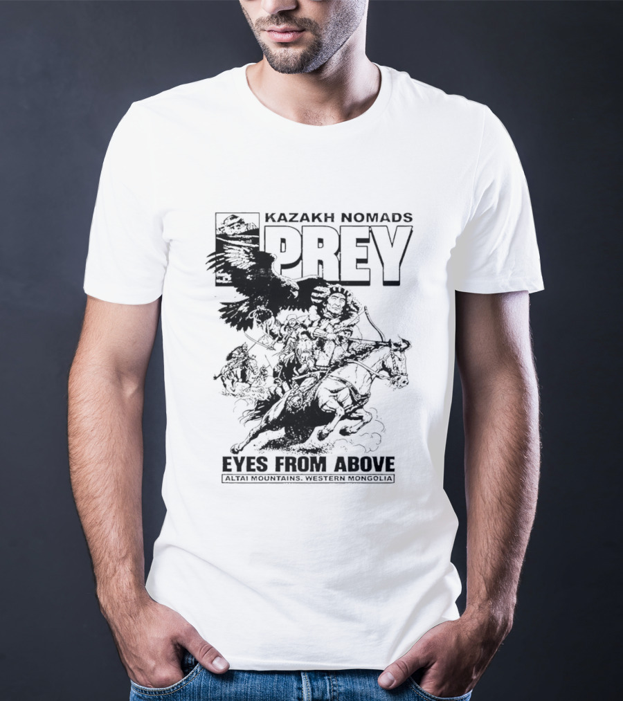 Kazakh Nomads Prey Altai Mountains Western Mongolia Eagle Rider T-Shirt