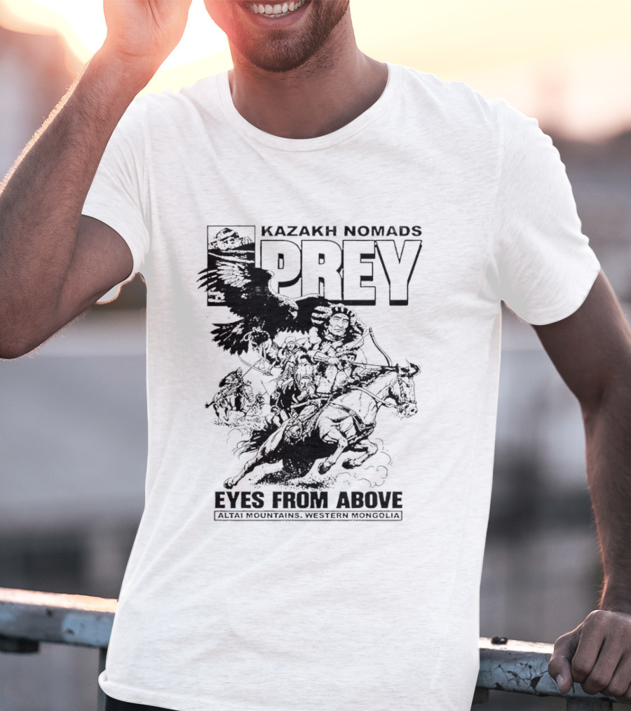 Kazakh Nomads Prey Altai Mountains Western Mongolia Eagle Rider T-Shirt