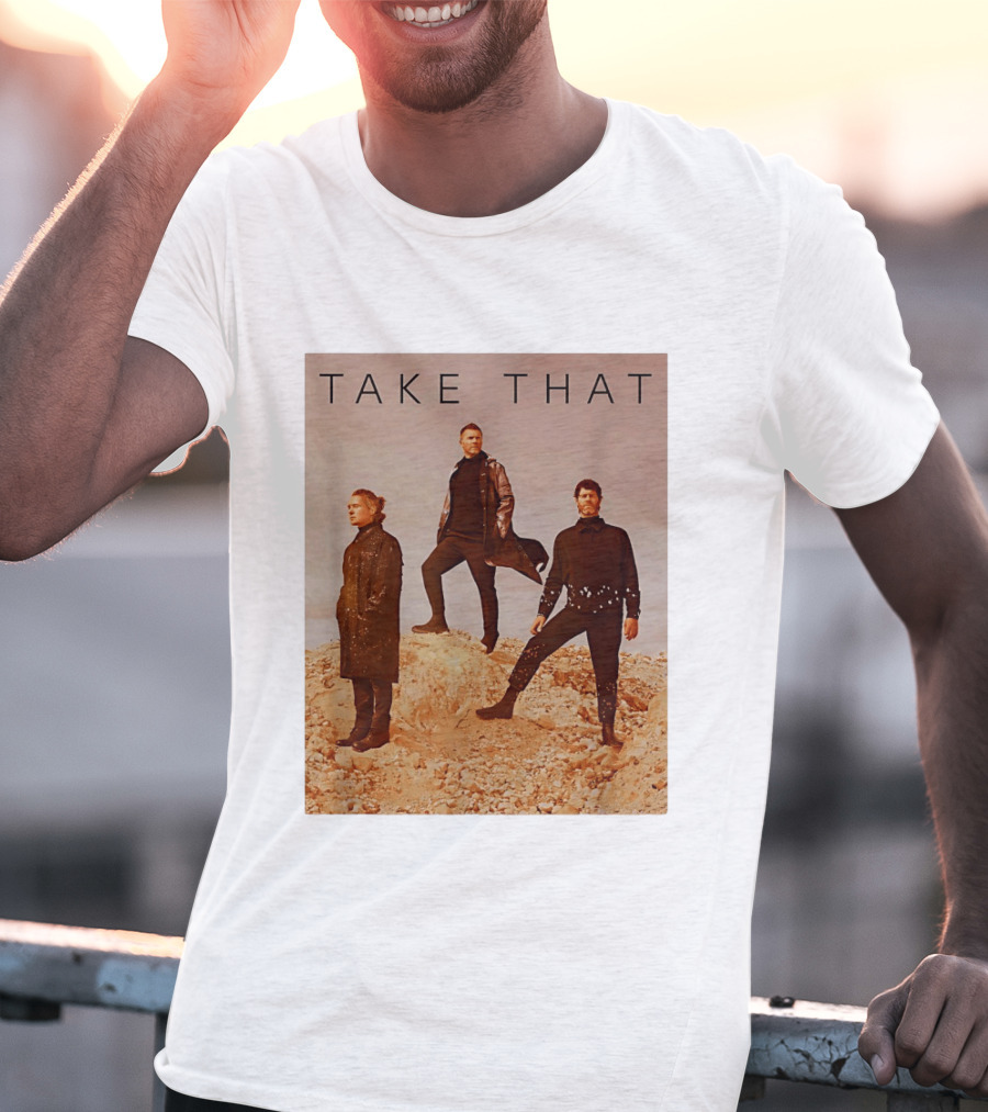 Take That Band Members Standing On Rocky Terrain T-Shirt