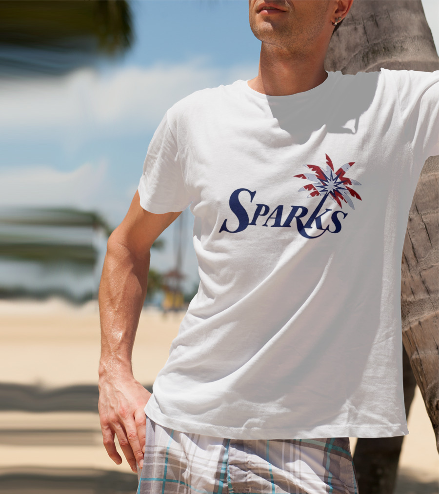 Los Angeles Sparks WNBA Basketball Team Palmtree Emblem Stars T-Shirt