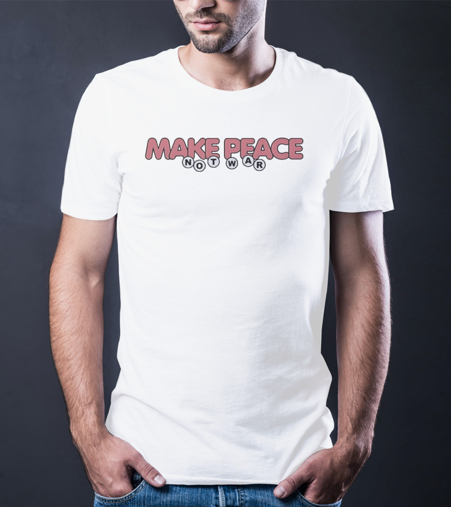 Make Peace Not War Retro Bubble Letters T-Shirt