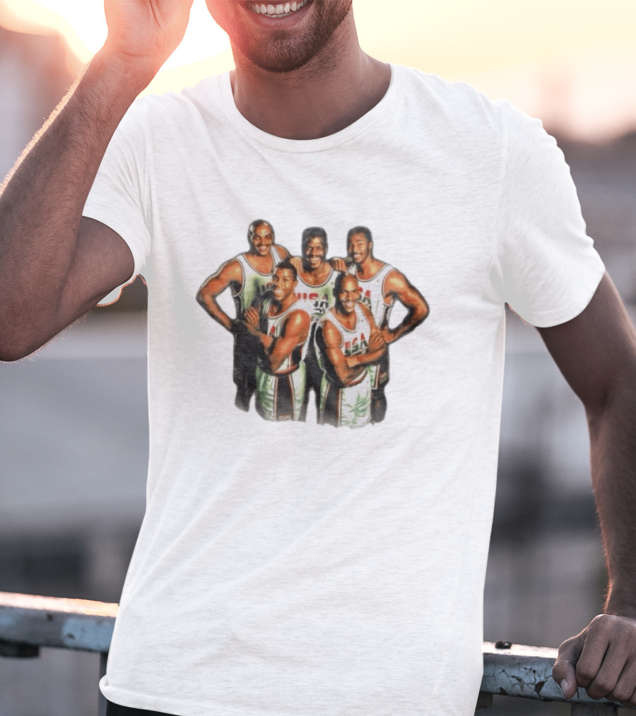 USA Dream Team Michael Jordan Magic Johnson Charles Barkley Patrick Ewing David Robinson T-Shirt