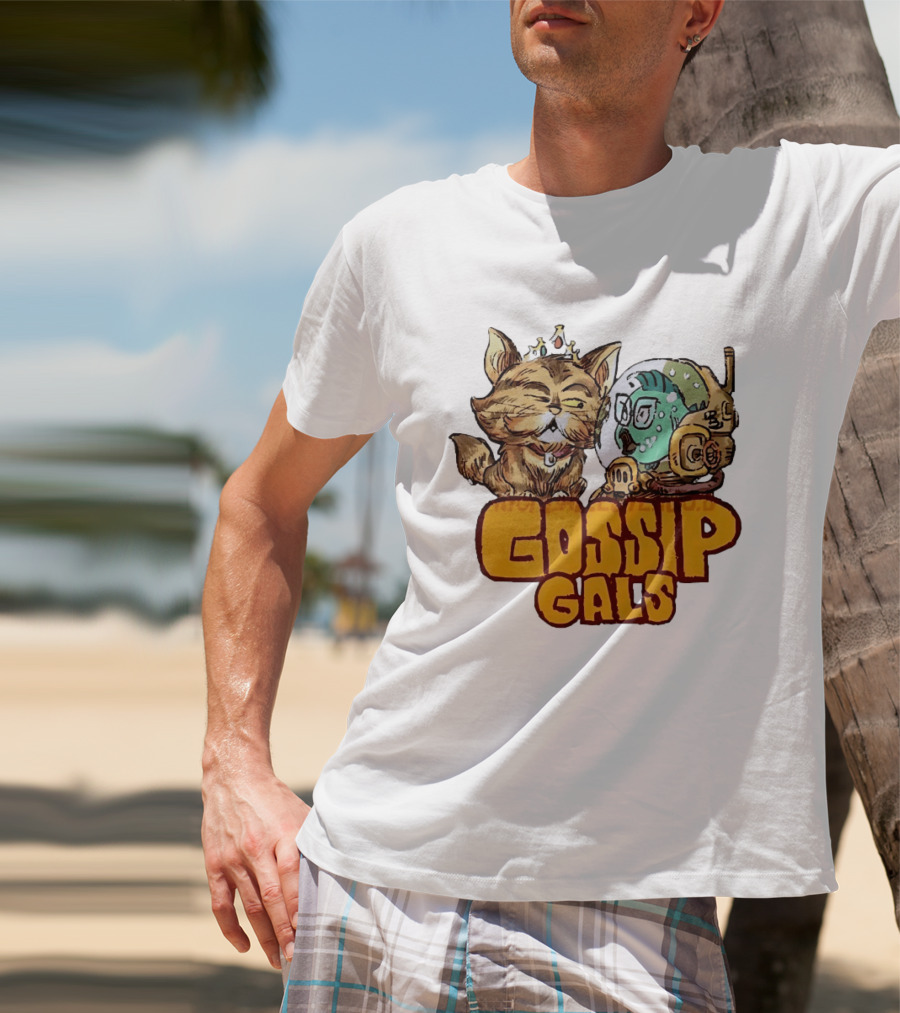 Gossip Gals Royal Cat With Crown And Fish In Astronaut Helmet T-Shirt