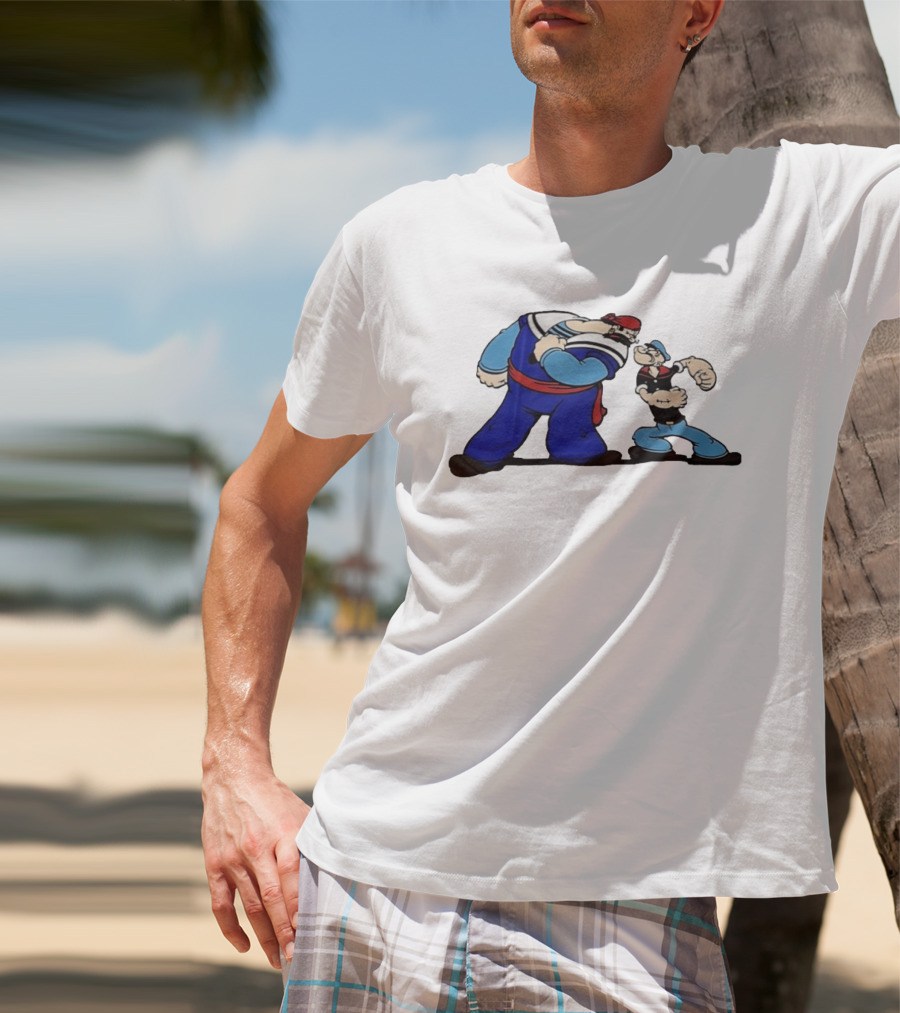 Popeye Vs Sindbad Epic Showdown Classic Cartoon Battle T-Shirt