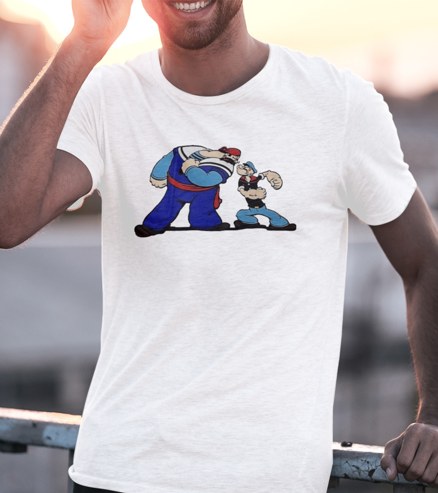Popeye Vs Sindbad Epic Showdown Classic Cartoon Battle T-Shirt