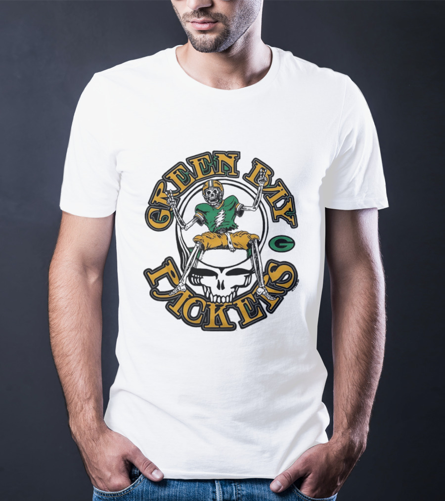 Green Bay Packers Skeleton Grateful Dead Collaboration T-Shirt