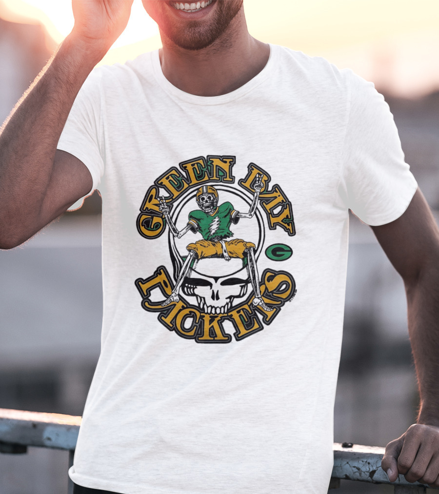 Green Bay Packers Skeleton Grateful Dead Collaboration T-Shirt