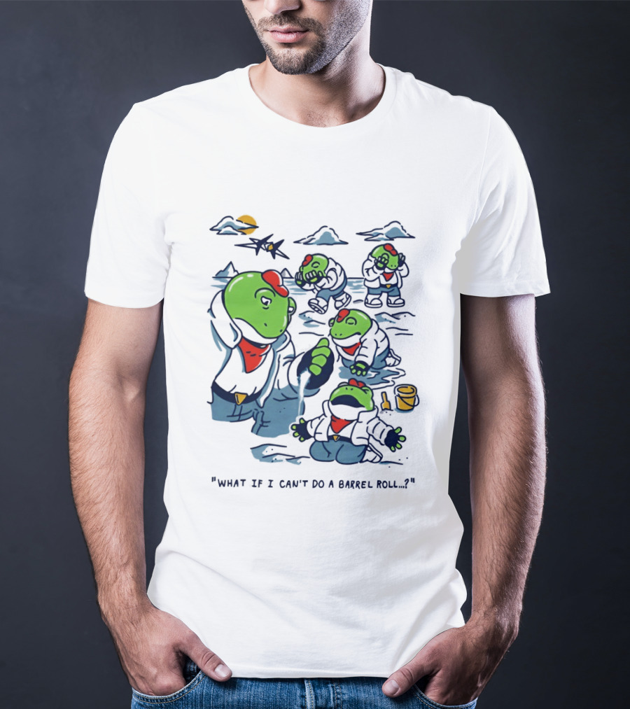 Slippy Toad Star Fox What If I Can't Do A Barrel Roll Scene T-Shirt
