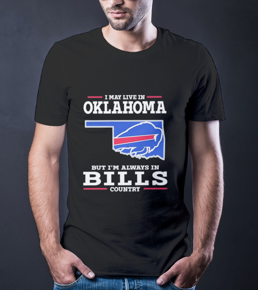 Oklahoma Resident Buffalo Bills Country Map Fan T-Shirt