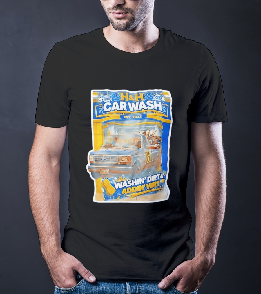 H And H Car Wash Washin' Dirt And Addin' Vert Milwaukee Brewers Est. 2022 T-Shirt