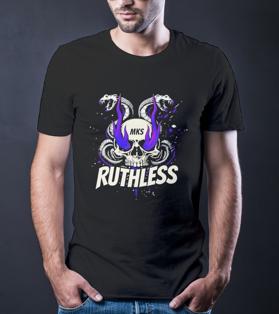 Ruthless Skull Snakes Gothic HKS Purple Flame T-Shirt
