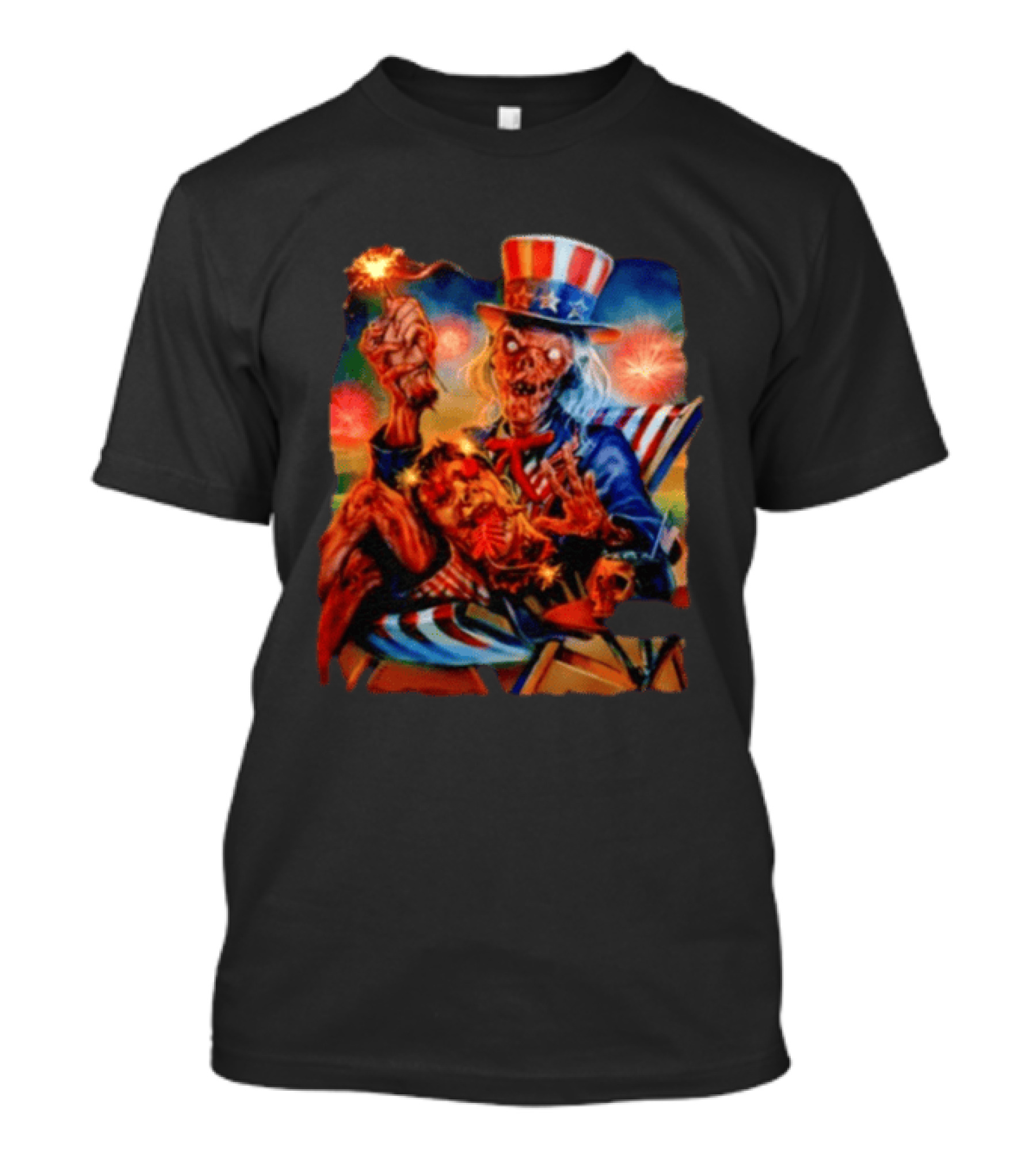 Crypt Keeper Uncle Sam 4th Of July Firework Spectacle T-Shirt
