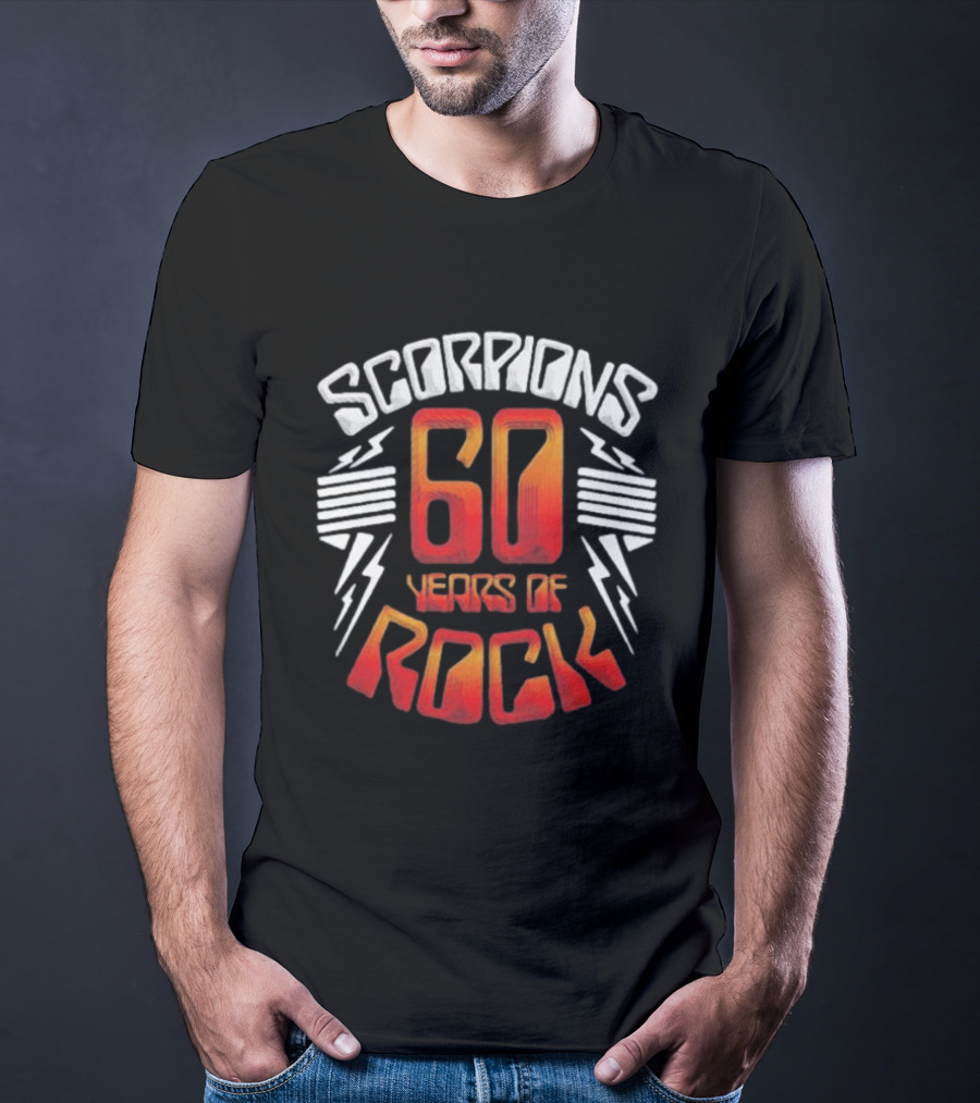 Scorpions 60 Years Of Rock Scorpions Rock Zone Membership Anniversary Celebration Lightning T-Shirt