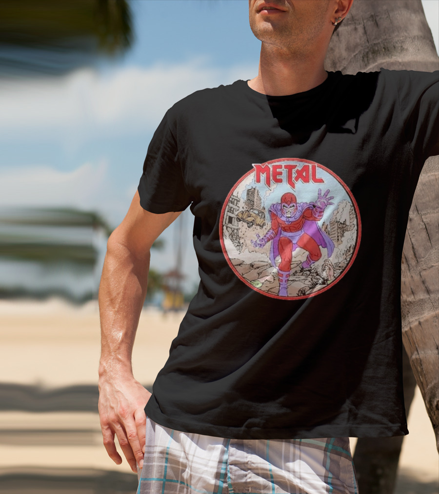 Metal Magneto Villain Heavy Metal Aesthetic Comic Book T-Shirt