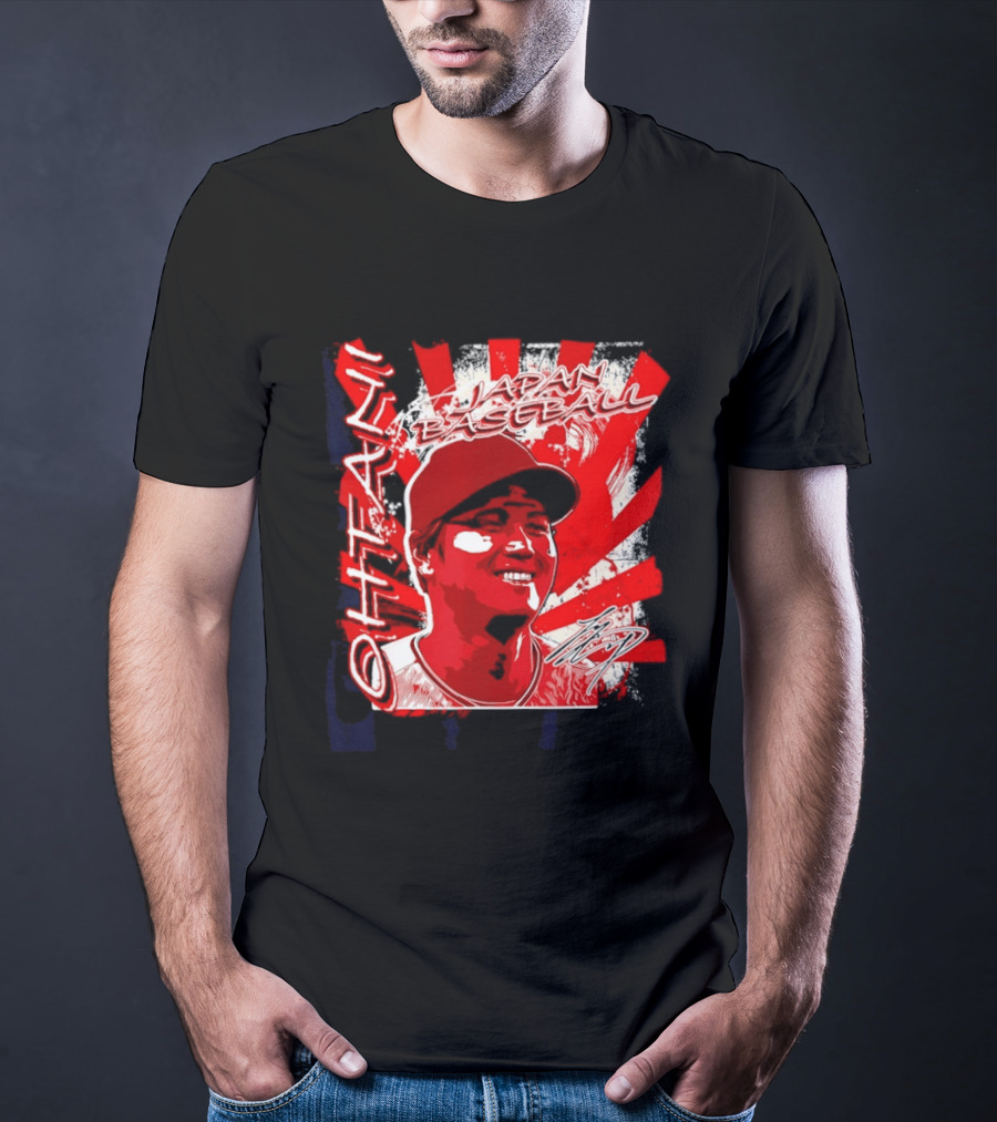 Japan Baseball Shohei Ohtani MLB International Red White Sunburst T-Shirt