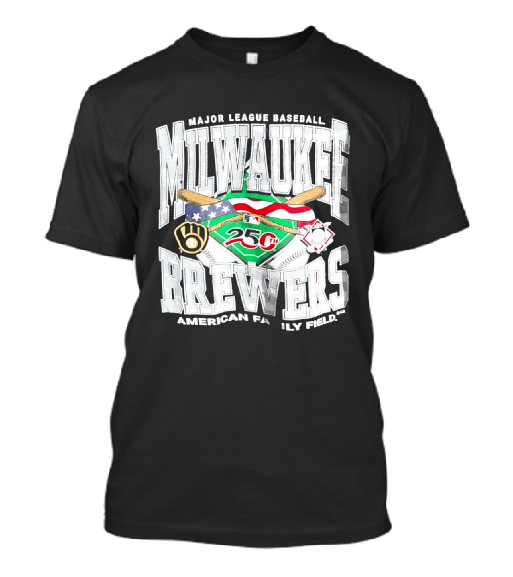 Milwaukee Brewers Major League Baseball 250th American Family Field T-Shirt