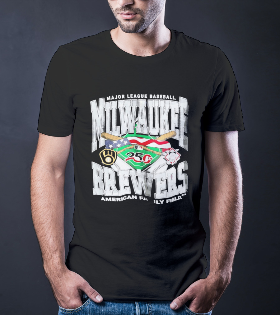 Milwaukee Brewers Major League Baseball 250th American Family Field T-Shirt