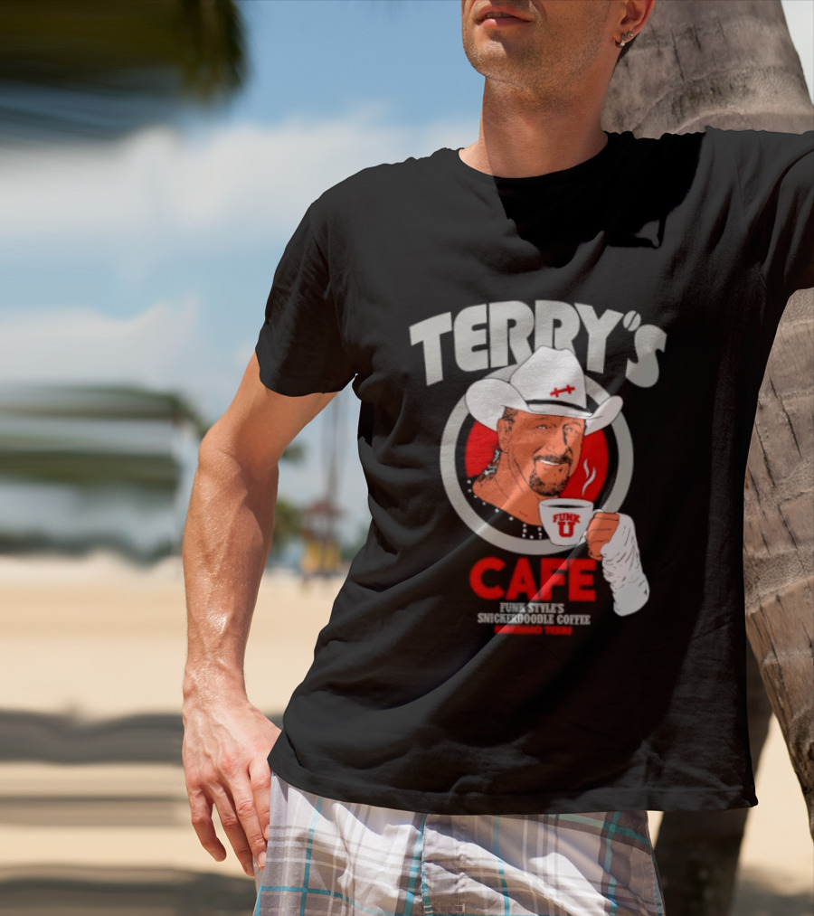 Terry's Cafe Terry Funk Funk U Coffee Cowboy Bandage T-Shirt
