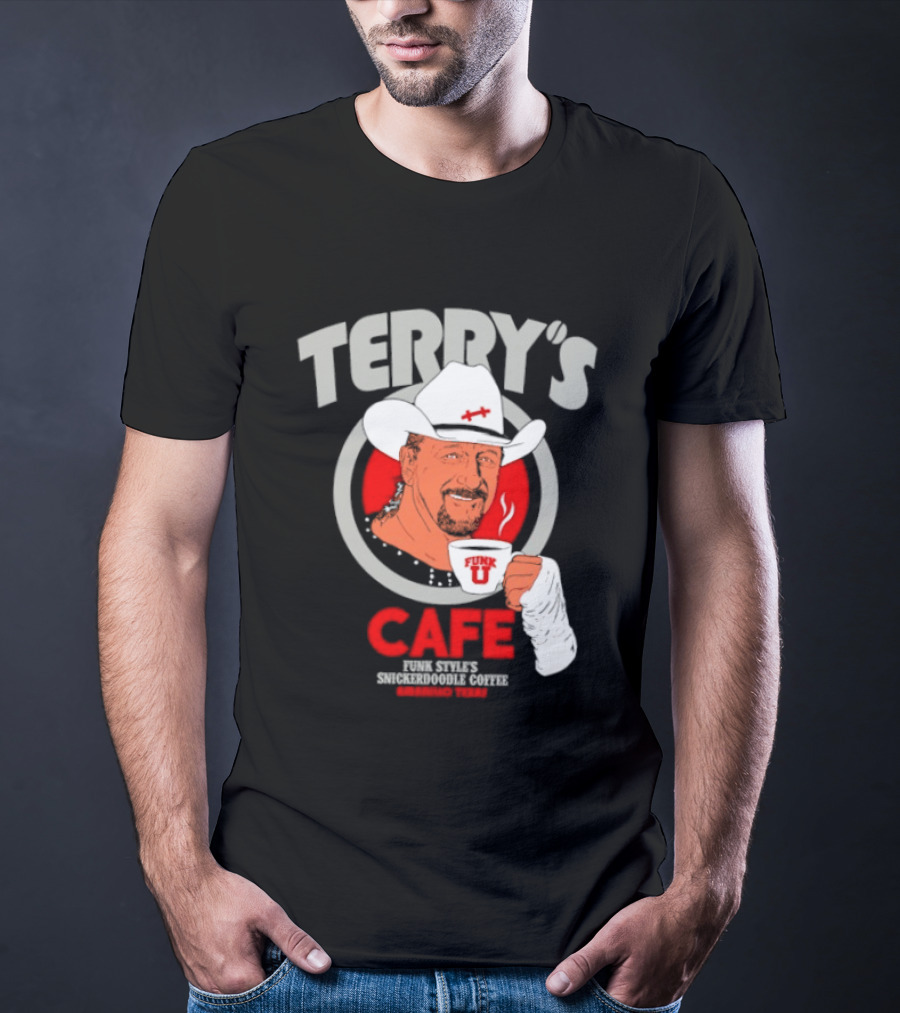 Terry's Cafe Terry Funk Funk U Coffee Cowboy Bandage T-Shirt