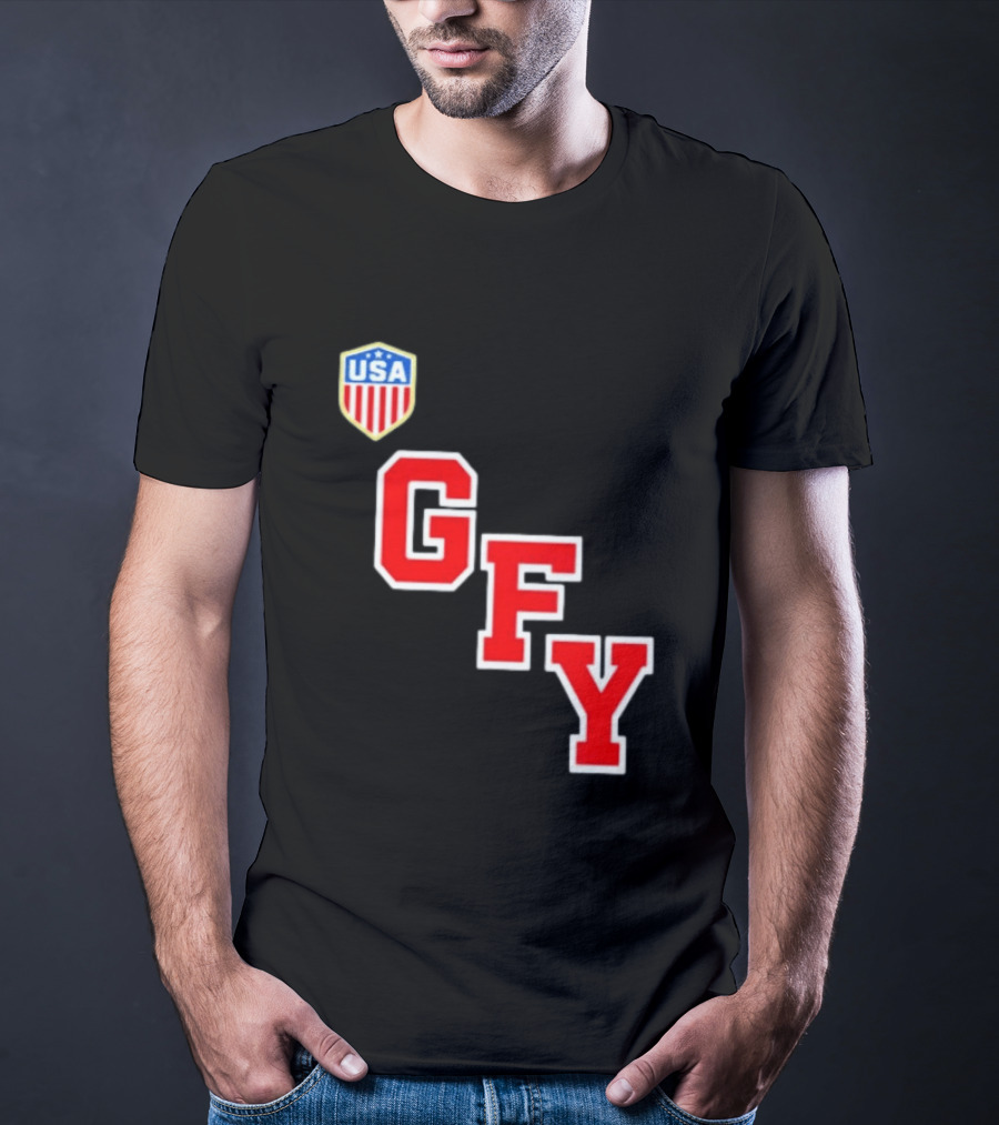 GFY USA Team Red Lettering And Shield T-Shirt