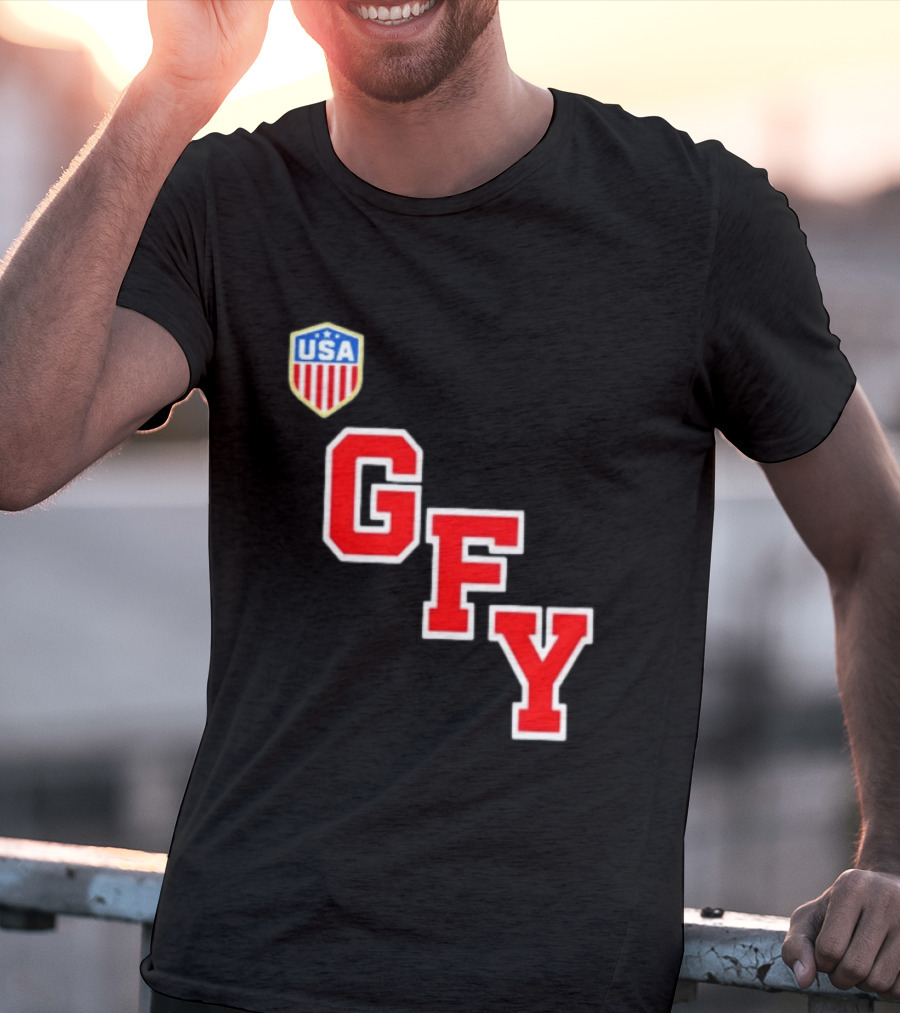 GFY USA Team Red Lettering And Shield T-Shirt