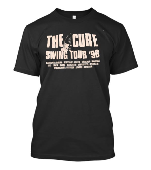 The Cure Swing Tour '96 European Cities Robert Smith Alternative Rock T-Shirt