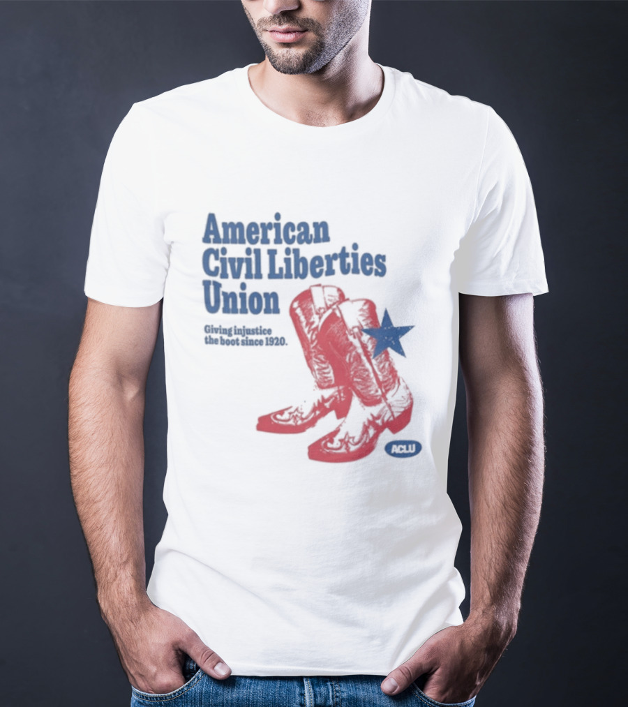 American Civil Liberties Union Cowboy Boots ACLU Star T-Shirt