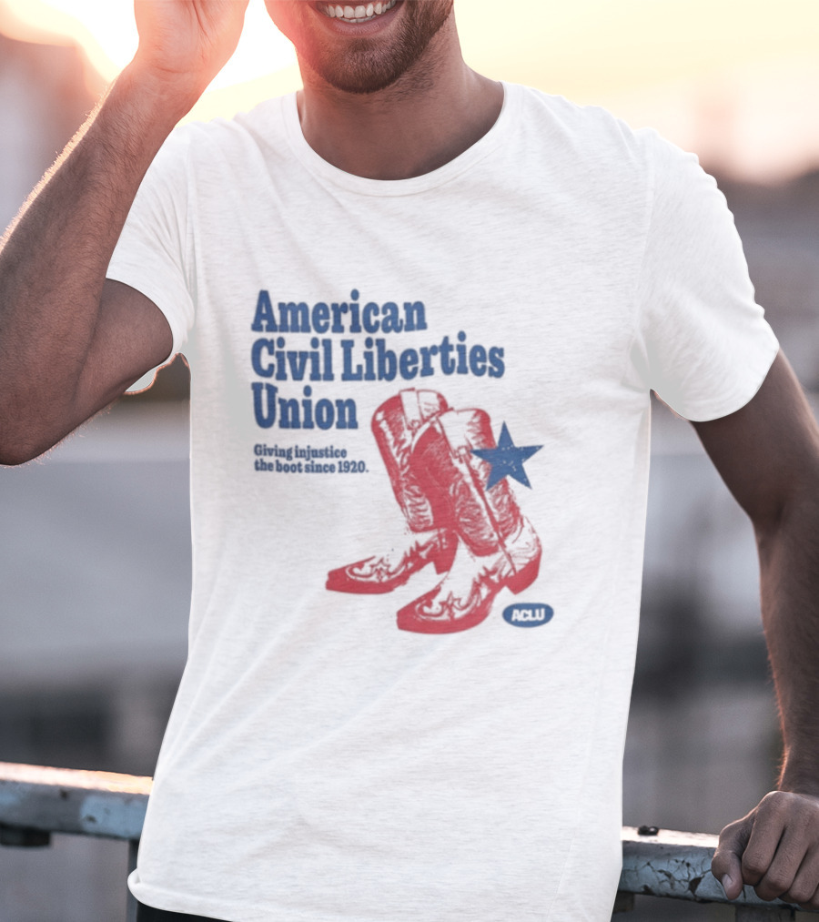 American Civil Liberties Union Cowboy Boots ACLU Star T-Shirt