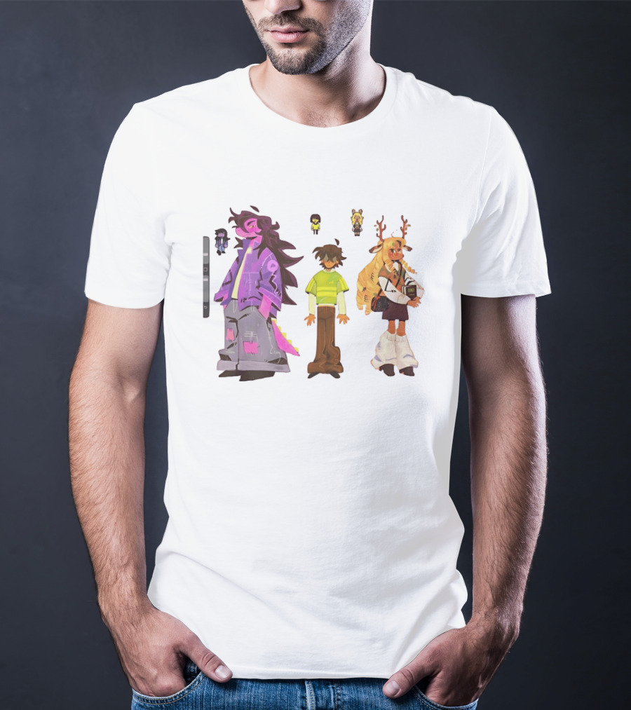 Deltarune Characters Illustrated Including Kris Susie And Noelle T-Shirt