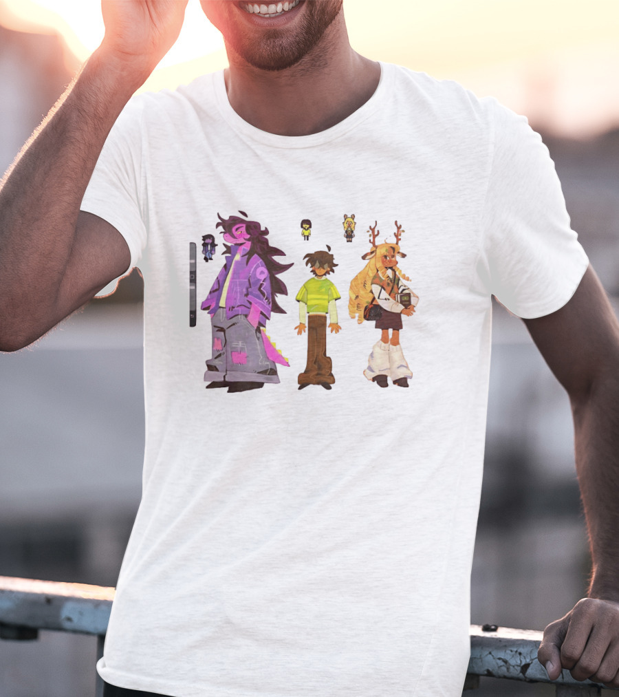 Deltarune Characters Illustrated Including Kris Susie And Noelle T-Shirt